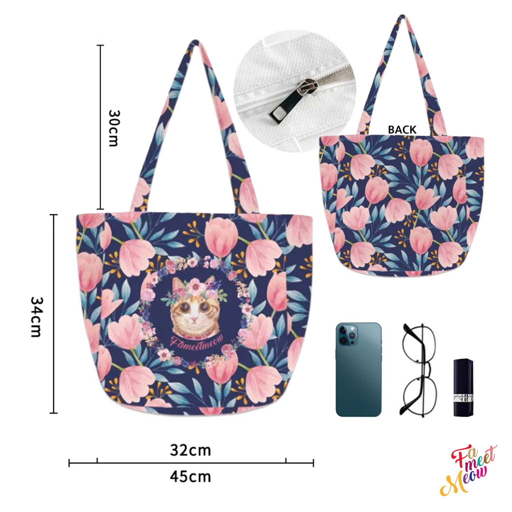 Shoulder Tote Bag - Tulips