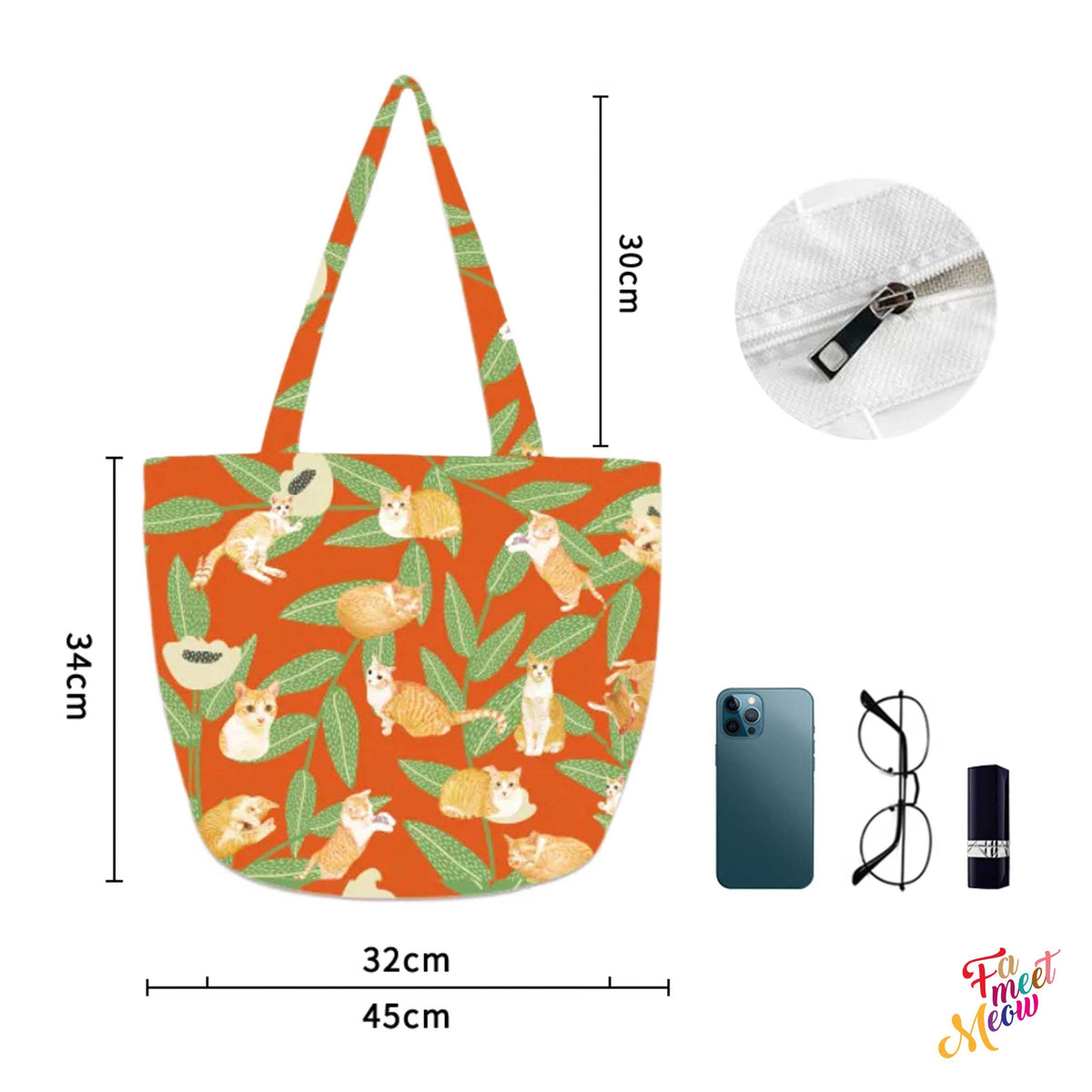 Shoulder Tote Bag - Bamboo Leaves