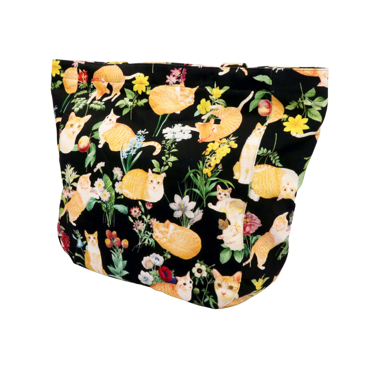 Shoulder Tote Bag - Floral (Black)