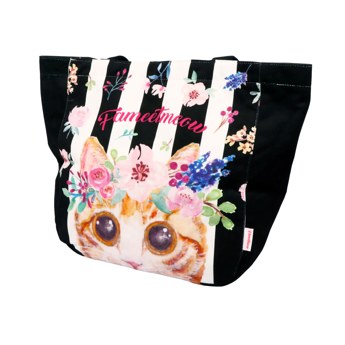 Shoulder Tote Bag - Classic (Black stripes)