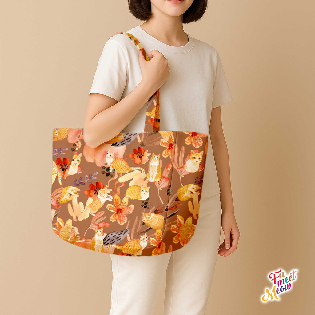 Shoulder Tote Bag - Daisy in the sunset