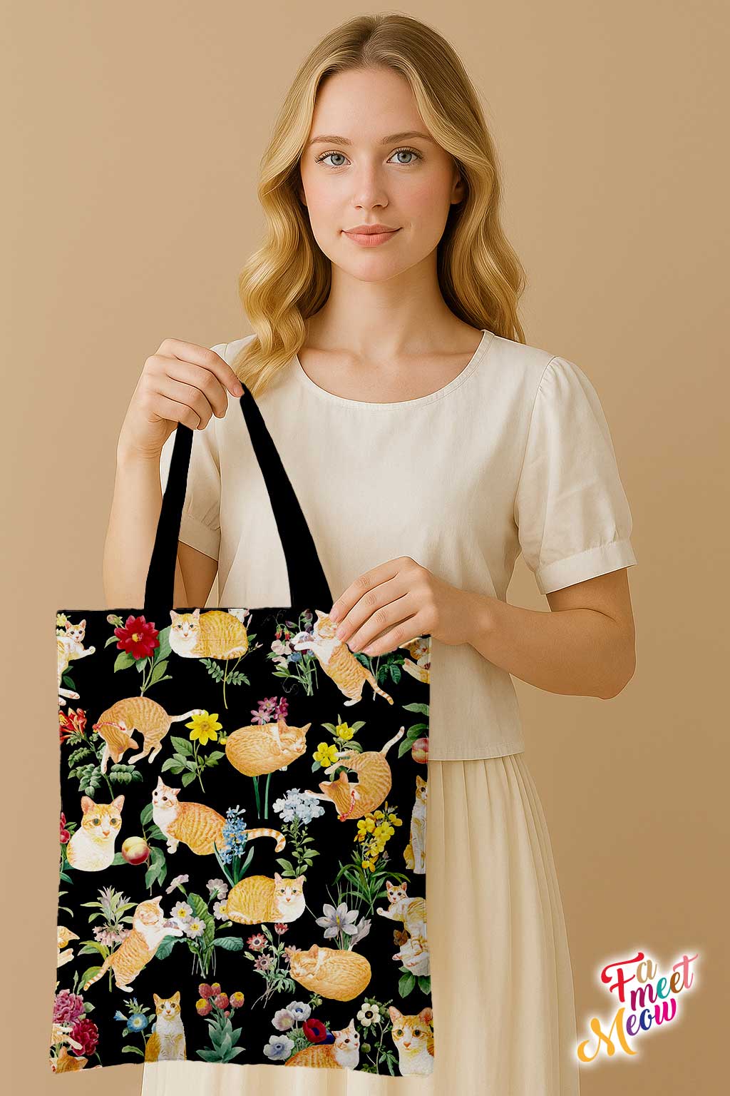 Tote Bag - Floral (Black)