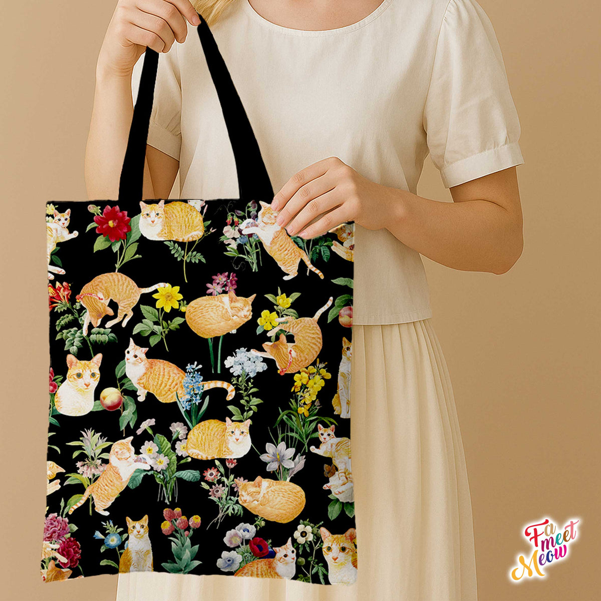 Tote Bag - Floral (Black)