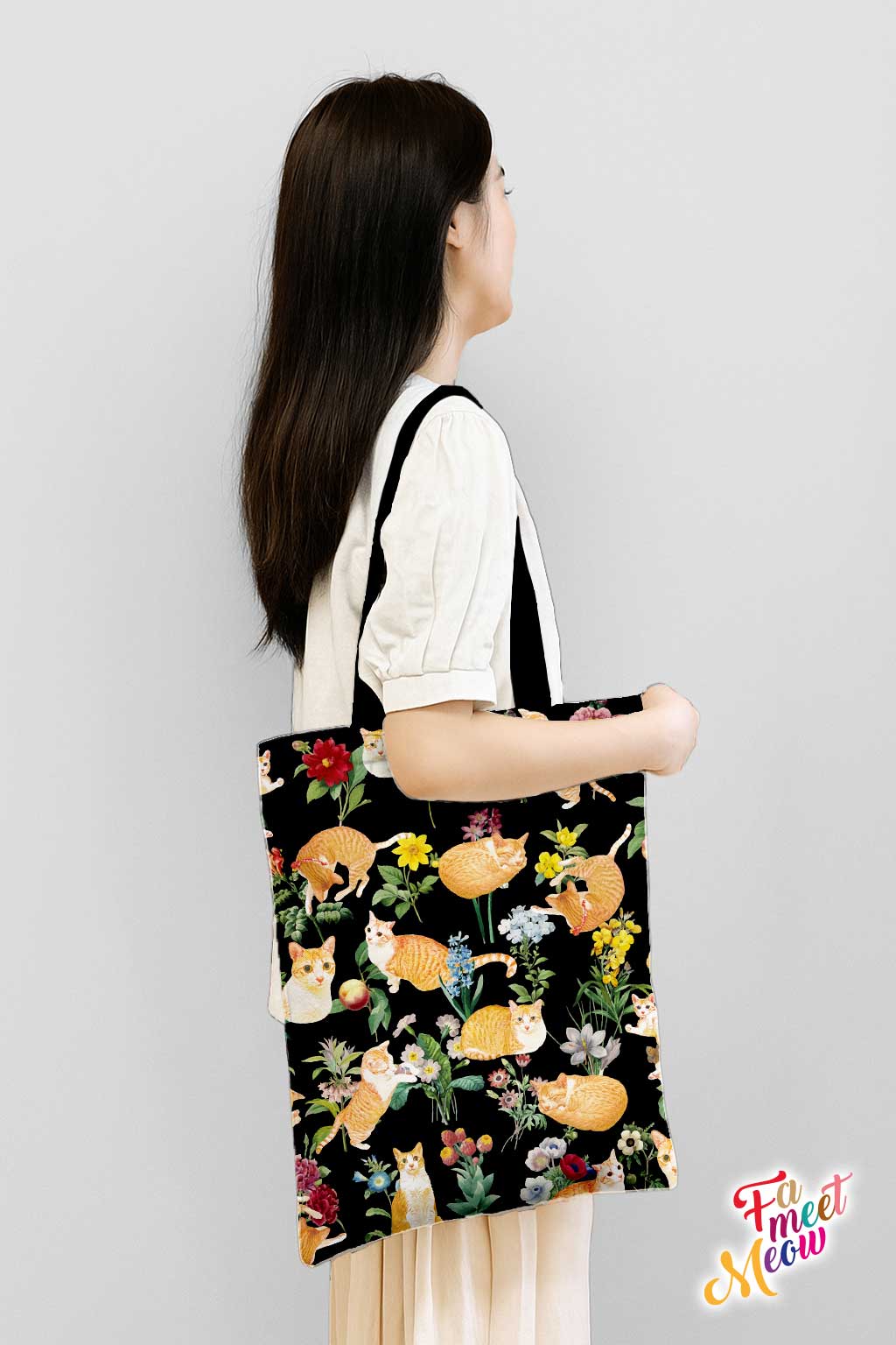 Tote Bag - Floral (Black)