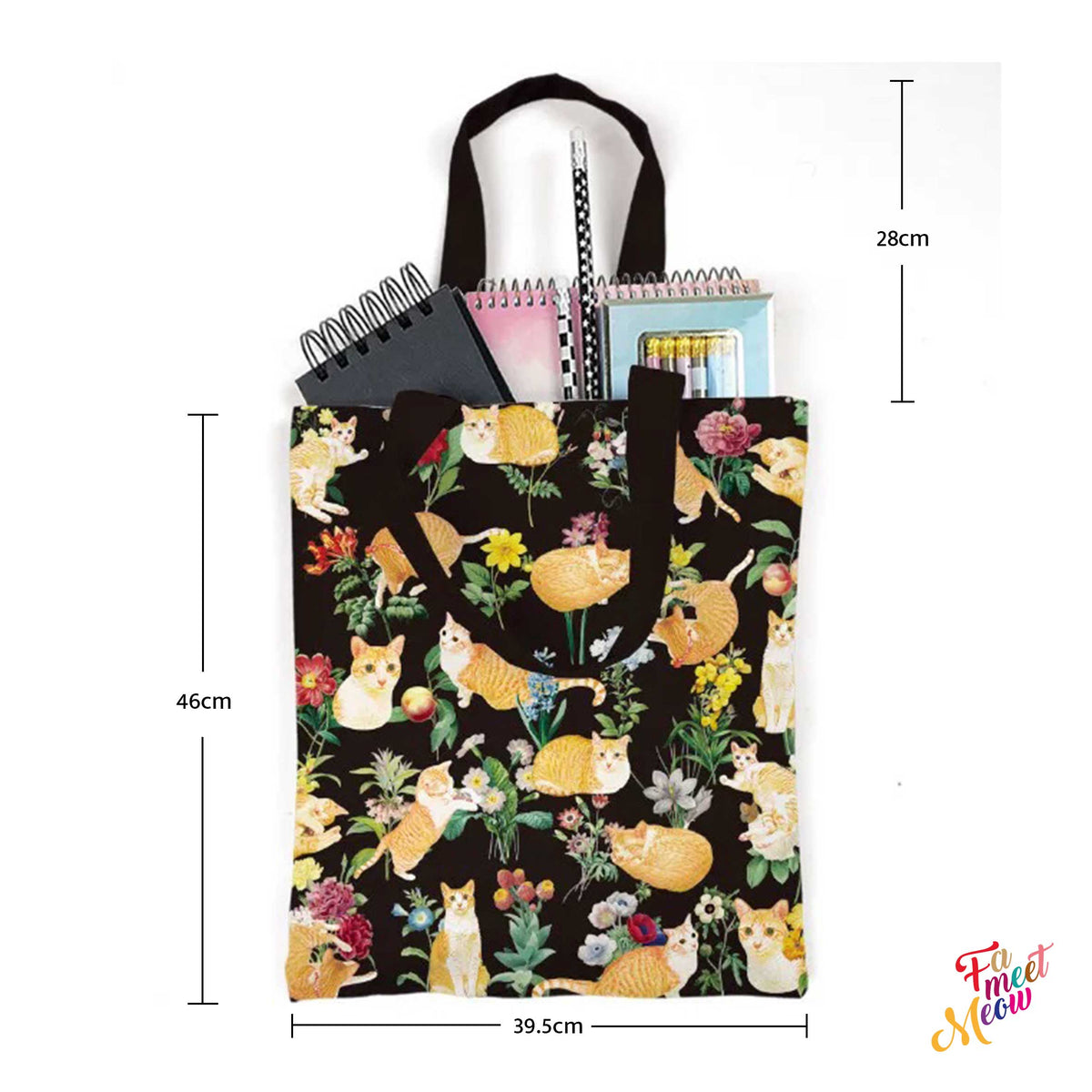 Tote Bag - Floral (Black)