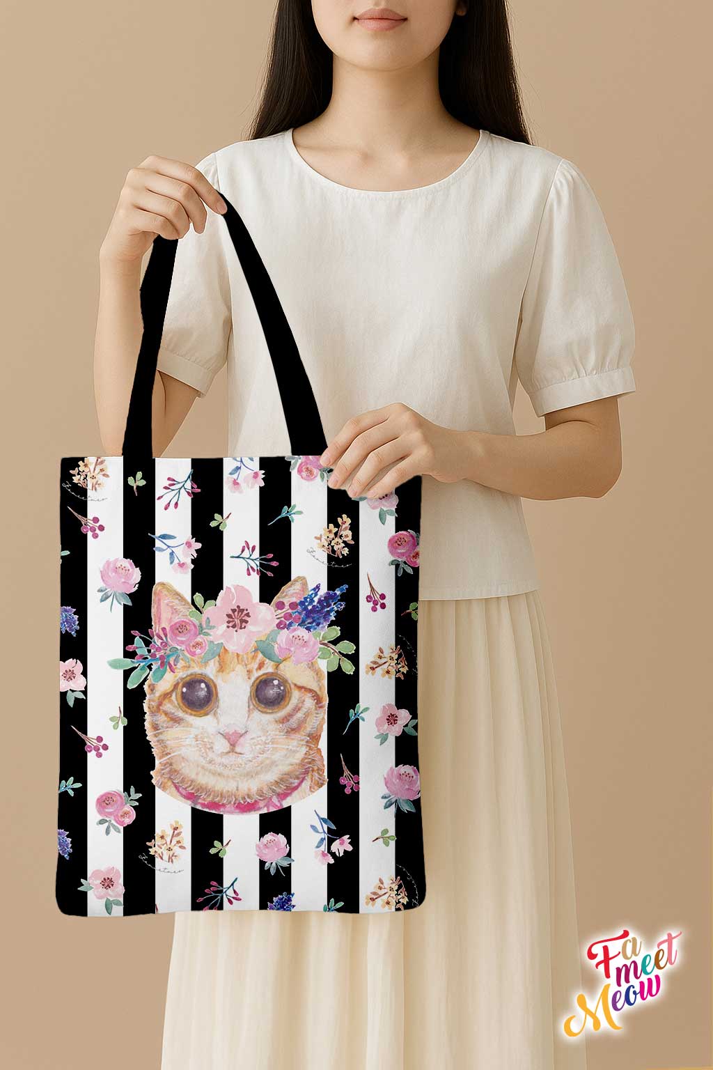Tote Bag - Classic (Black stripes)