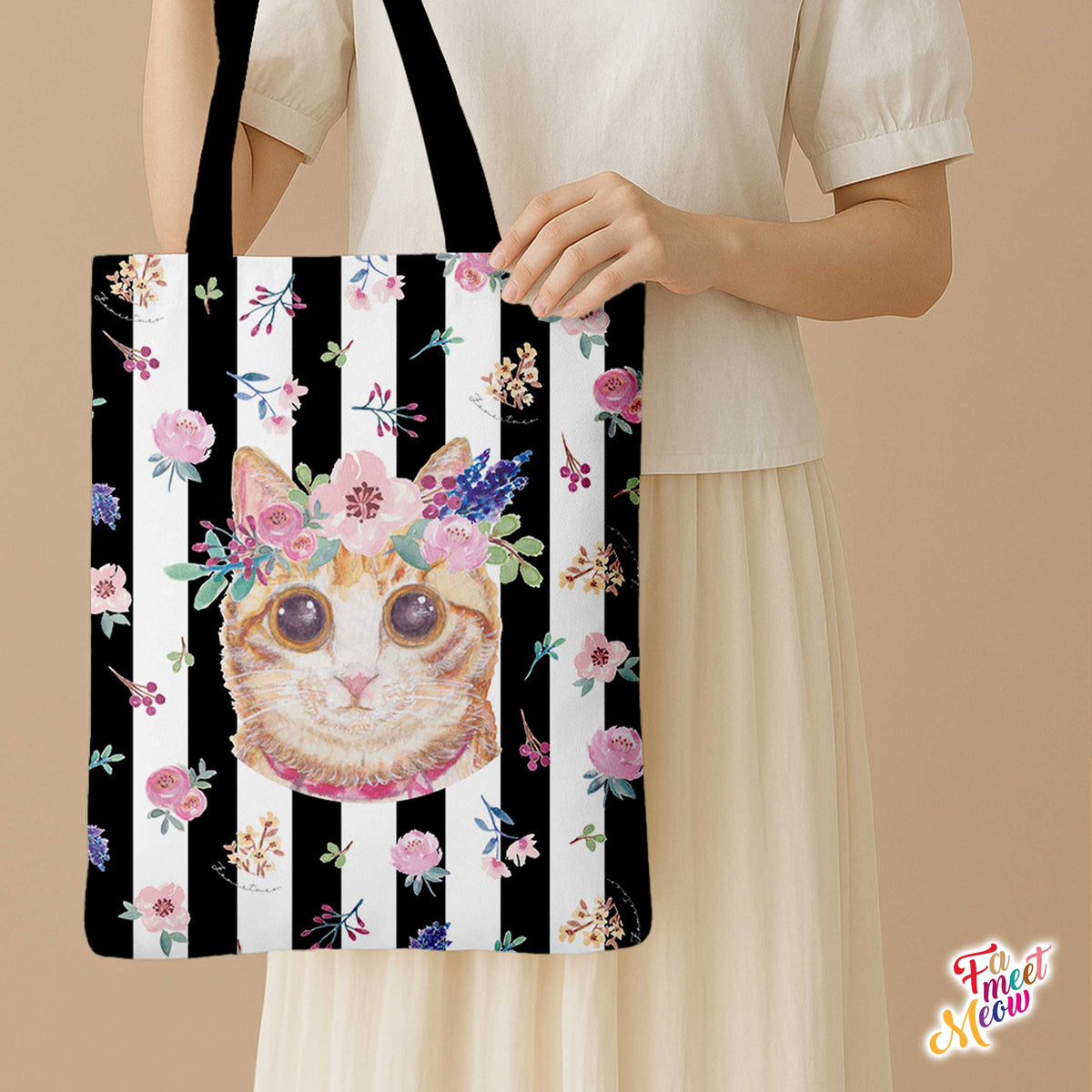 Tote Bag - Classic (Black stripes)