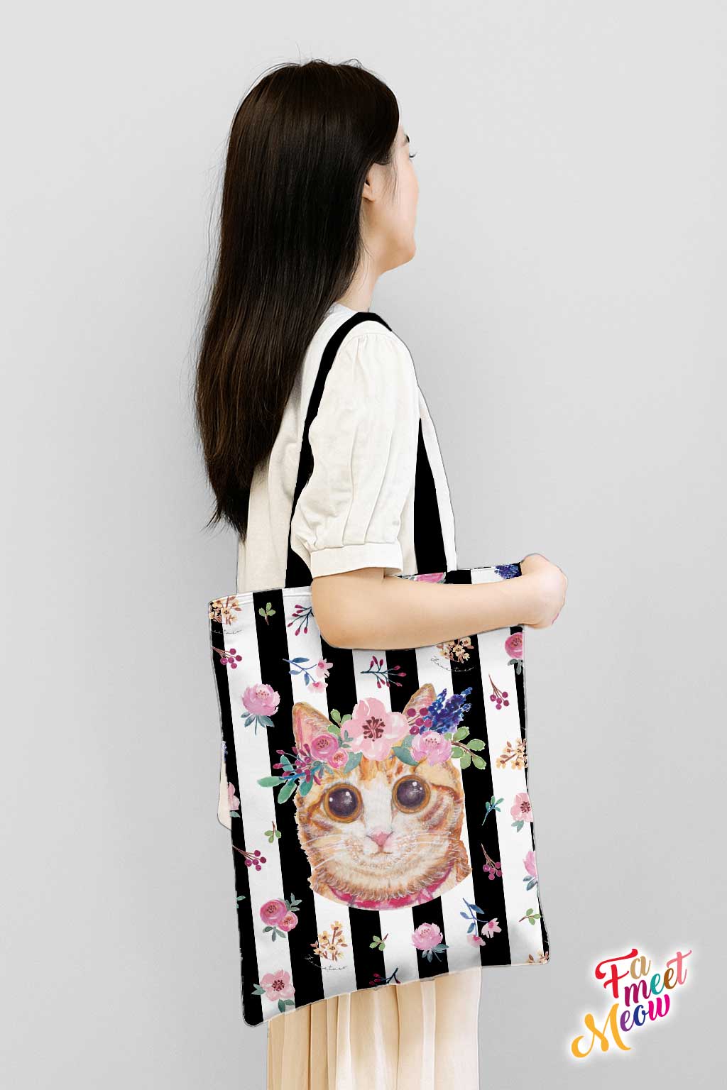 Tote Bag - Classic (Black stripes)