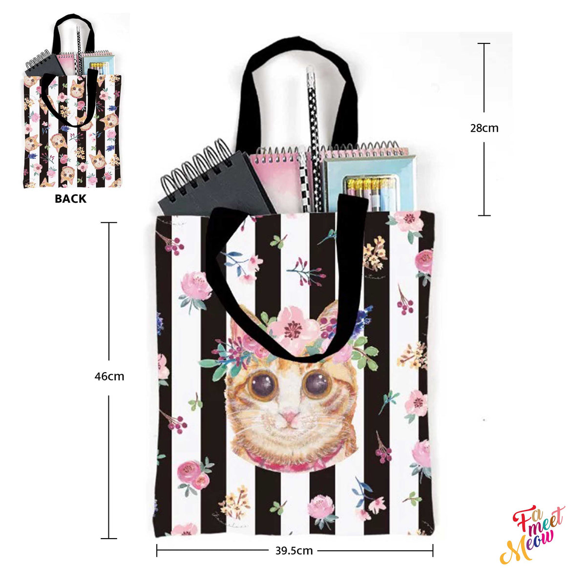 Tote Bag - Classic (Black stripes)