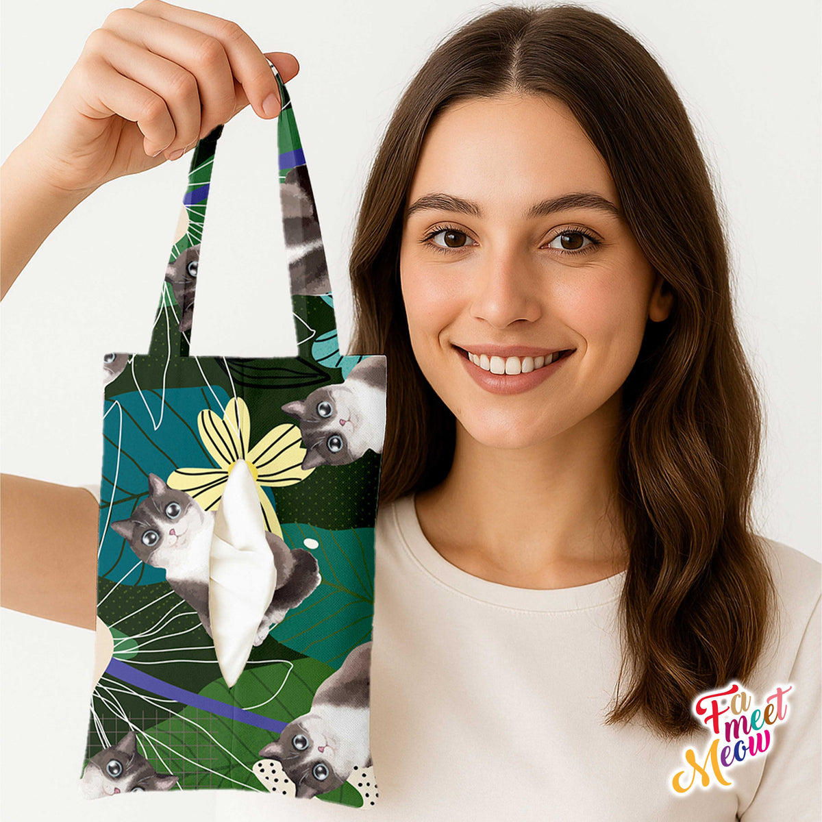 Tissue Cover with strap - Lotus