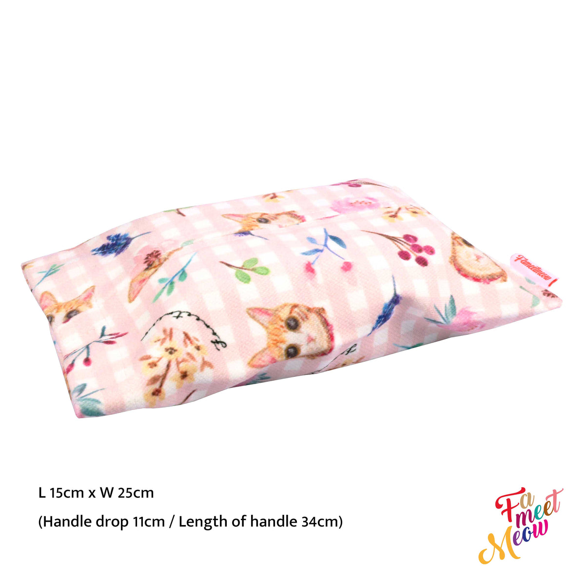 Tissue Cover with strap - Classic (Pink checked)