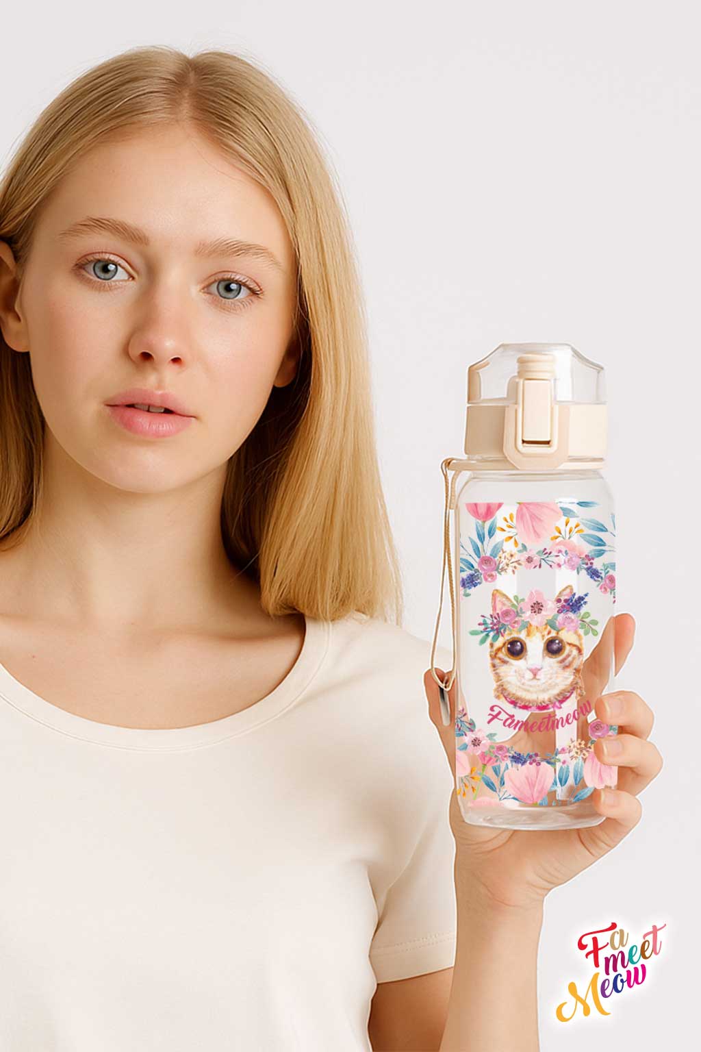 530ml Water Bottle - Tulips