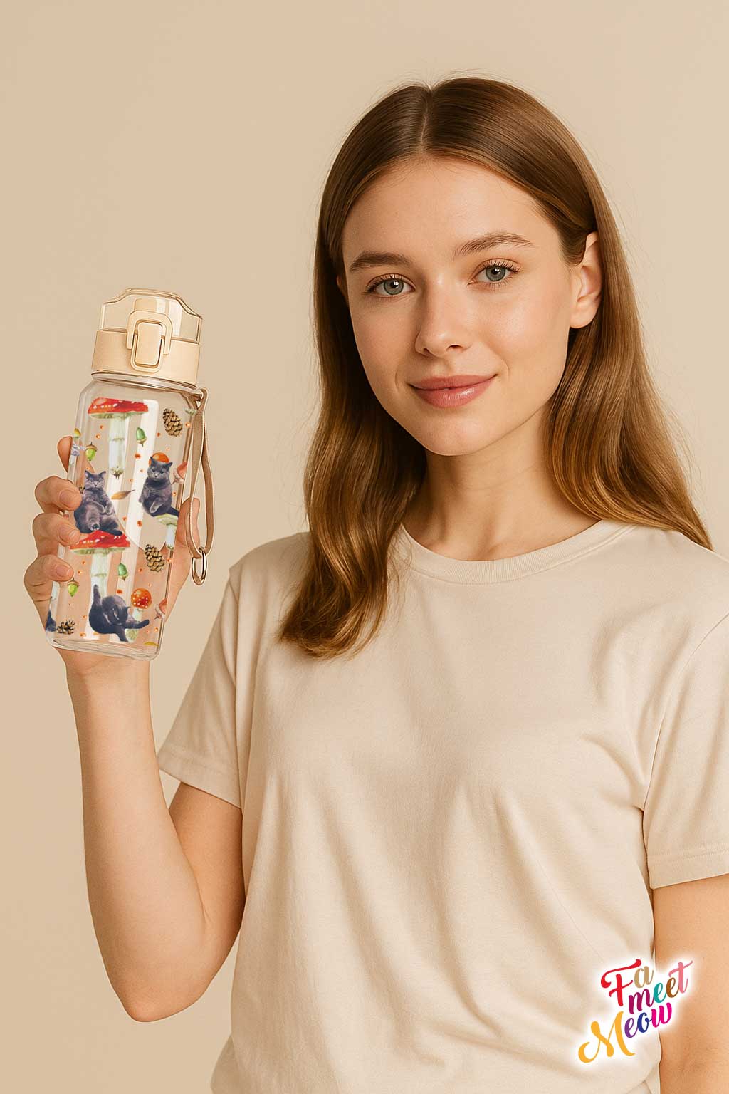 530ml Water Bottle - Mushroom