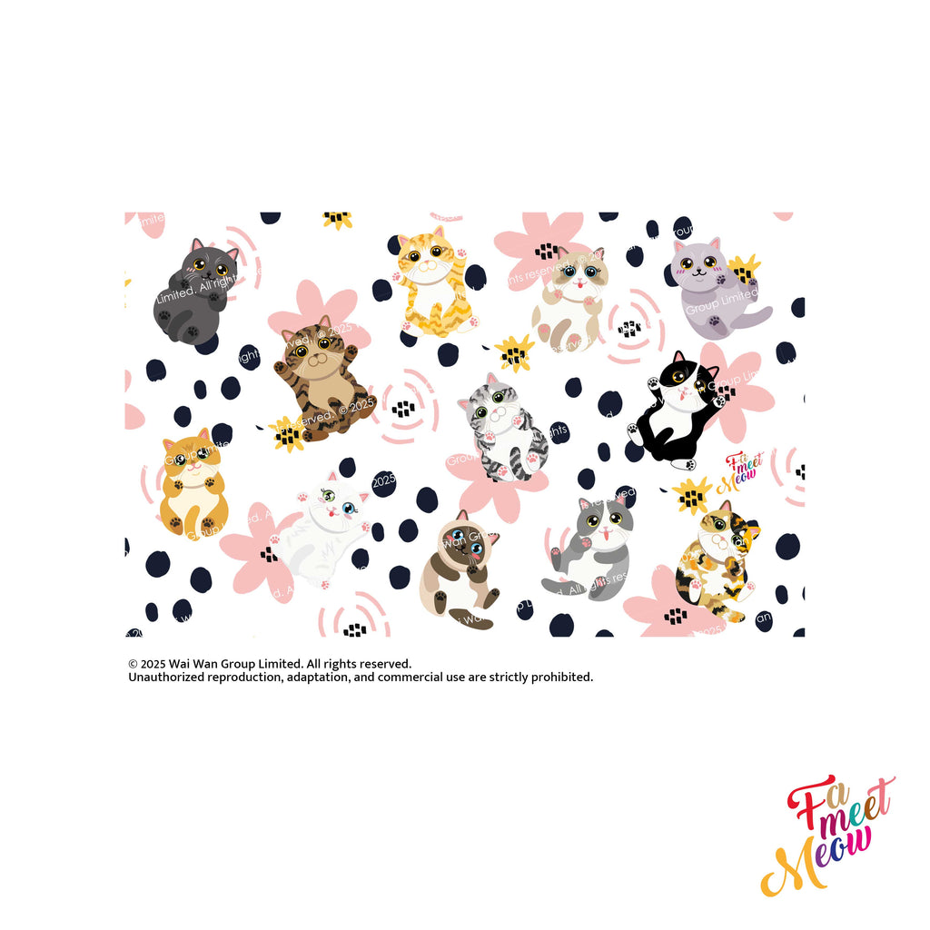 530ml Water Bottle - Fluttering Flower Cats