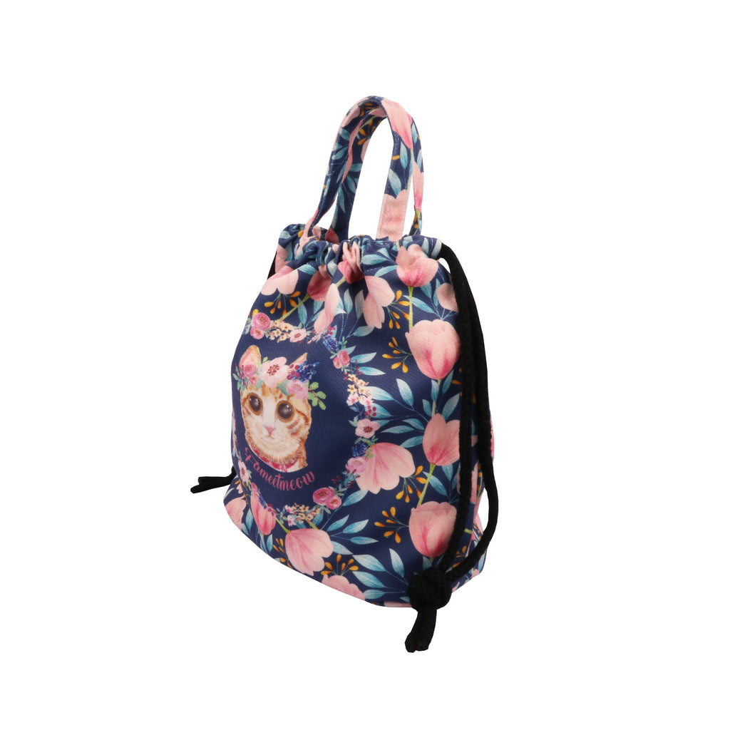 Drawstring Bucket Bag - Tulips