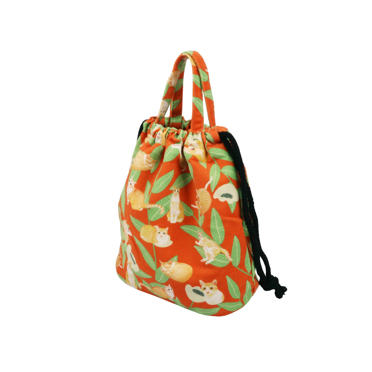 Drawstring Bucket Bag - Bamboo Leaves
