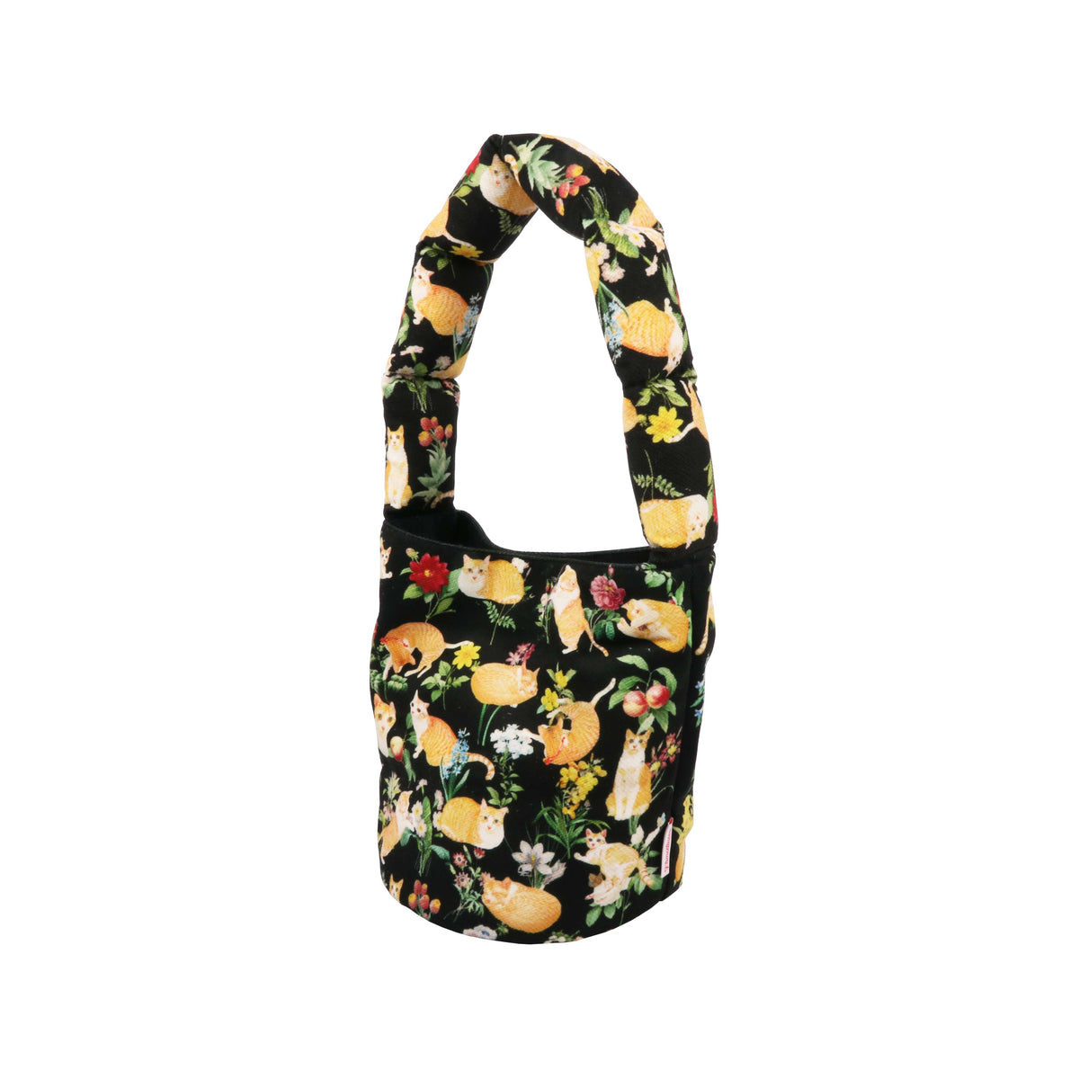 Shoulder Bucket Bag - Floral (Black)