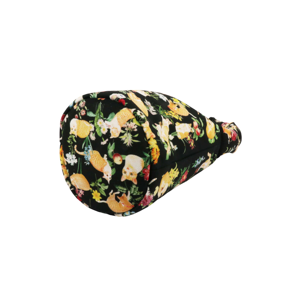 Shoulder Bucket Bag - Floral (Black)